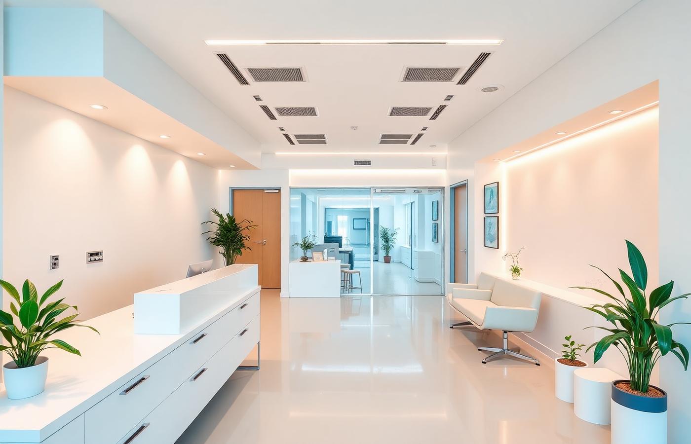 Recepción de una clínica dental moderna